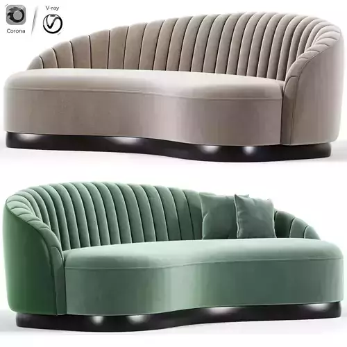 Izzah Fabric Curved Sofa 02