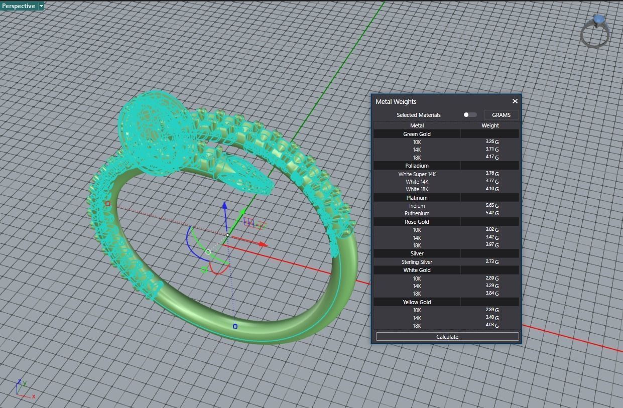Ring Juste un Clou with diamond  3D print model_8