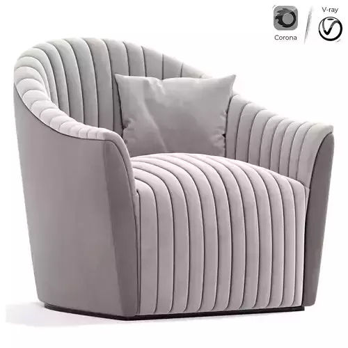 Interlude Home Channel Swivel Chair 3D model