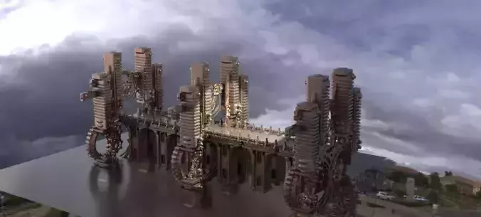 Steampunk Time turner Bridge  3D model