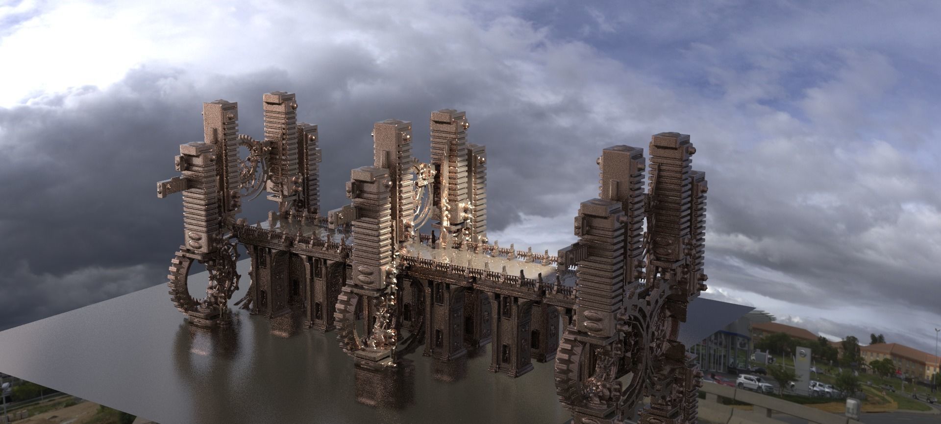 Steampunk Time turner Bridge  3D model_1