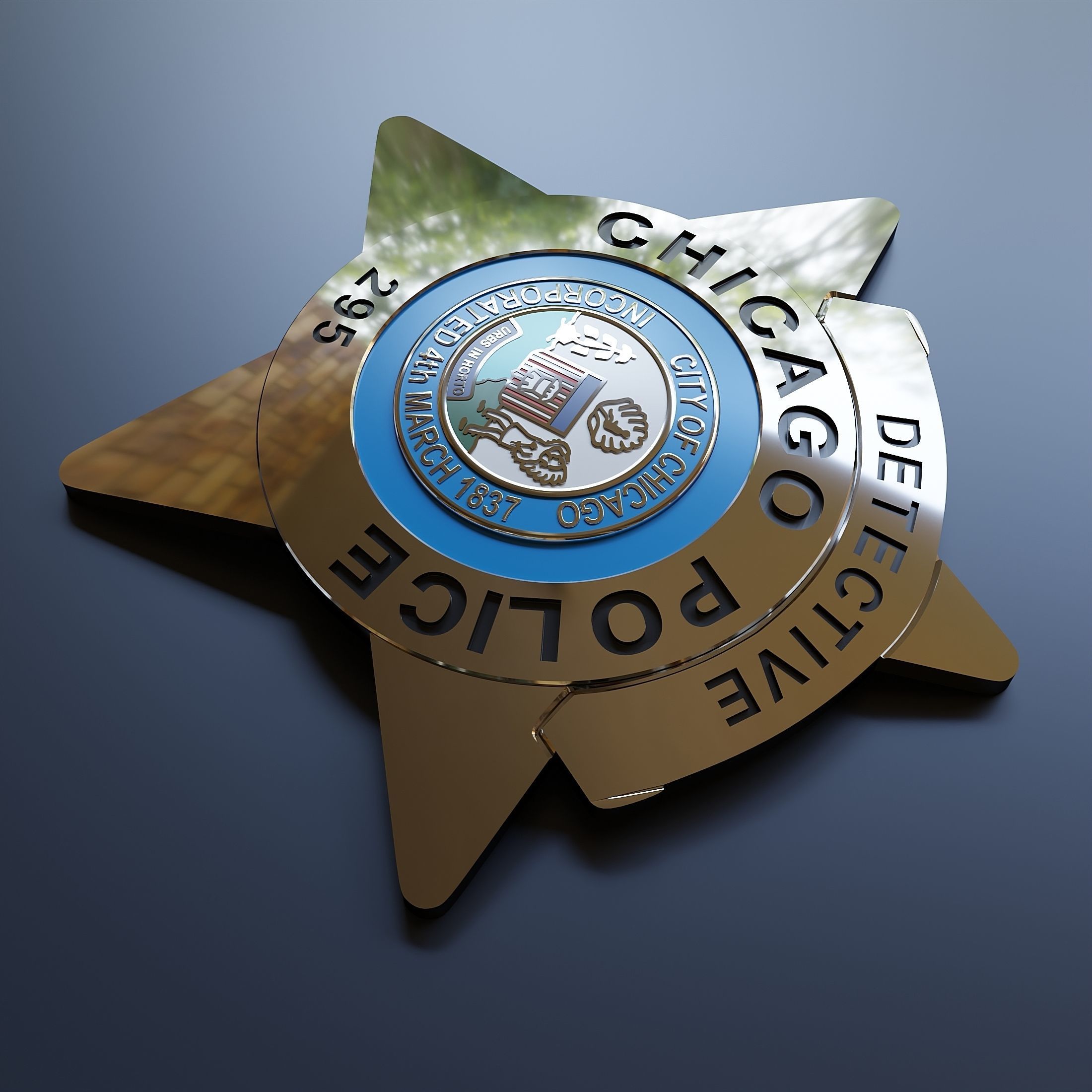 Chicago Police Detective Badge 3D model_1