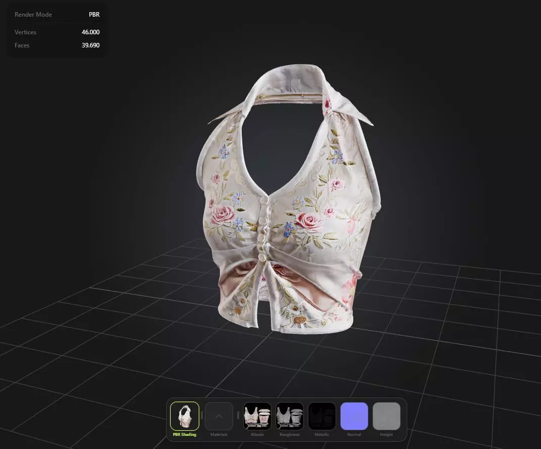 Flowers Top PBR 4k Low-poly 3D model_0