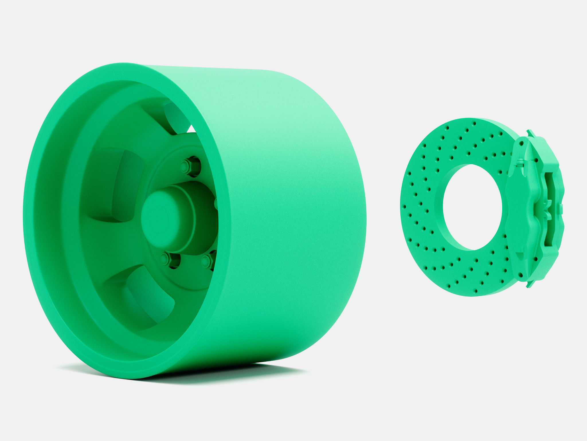 15x10 US Indy Mag Wheel and Brake 3D print model_4