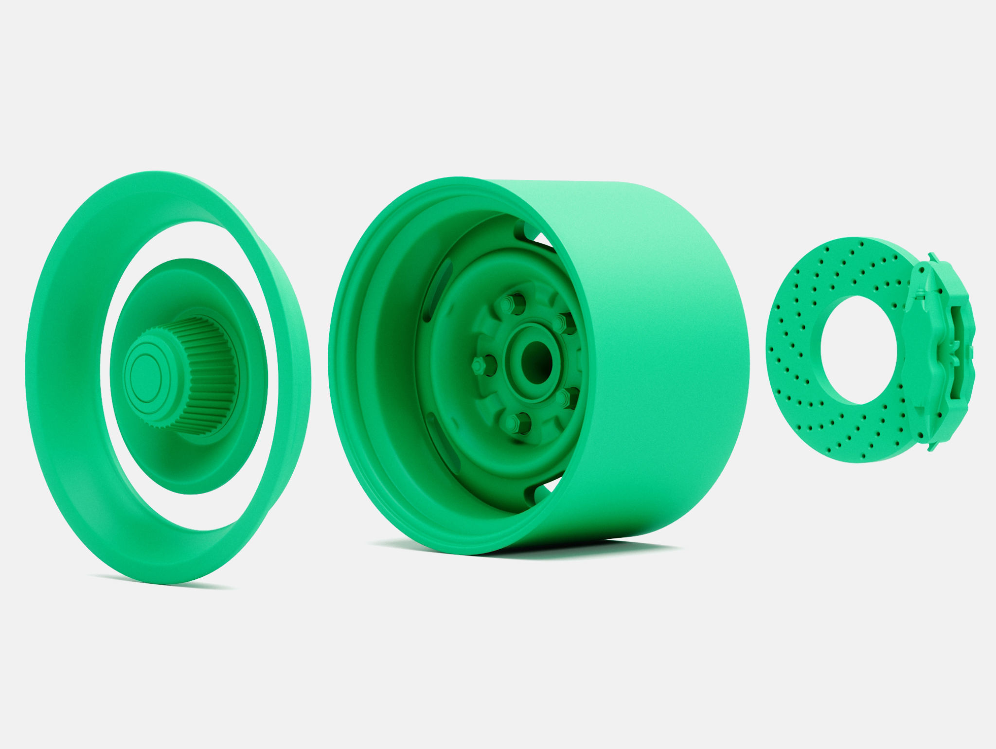 15x10 GM Rallye Wheel and Brake 3D print model_4