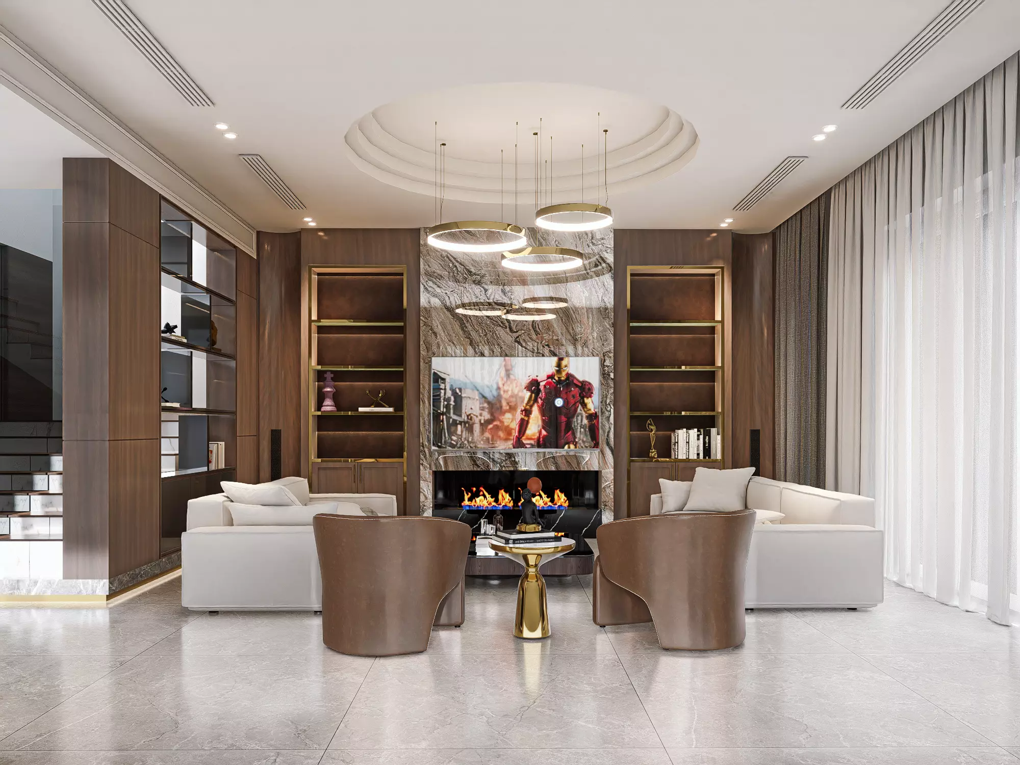 Noi that hien dai nha pho - Modern interior 3D model