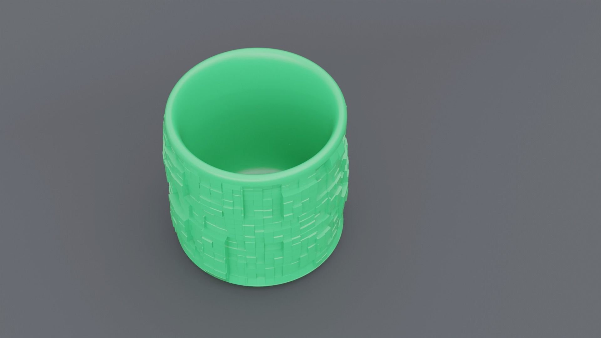 Pen Holder square pattern 3D model_2