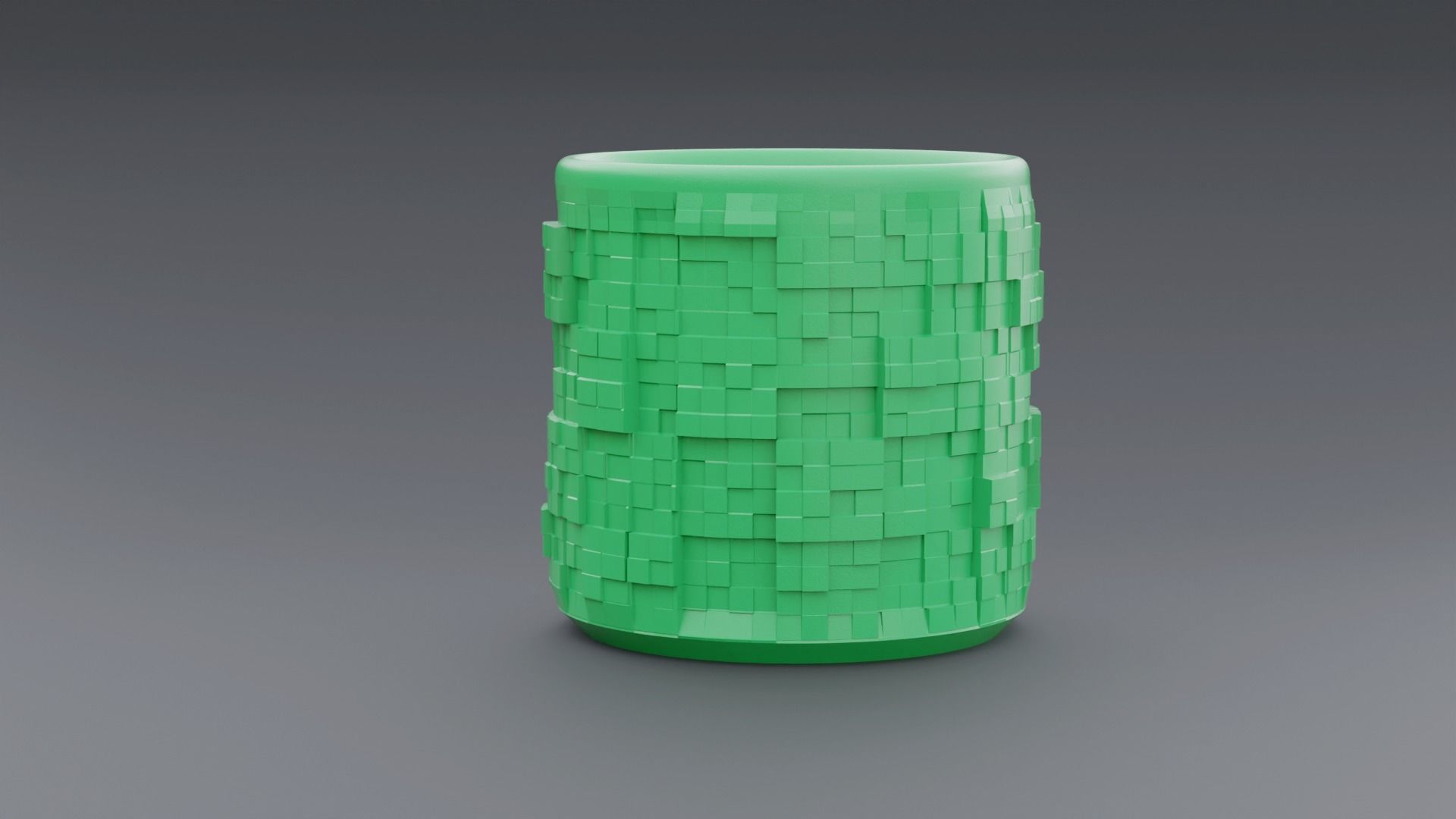 Pen Holder square pattern 3D model_1