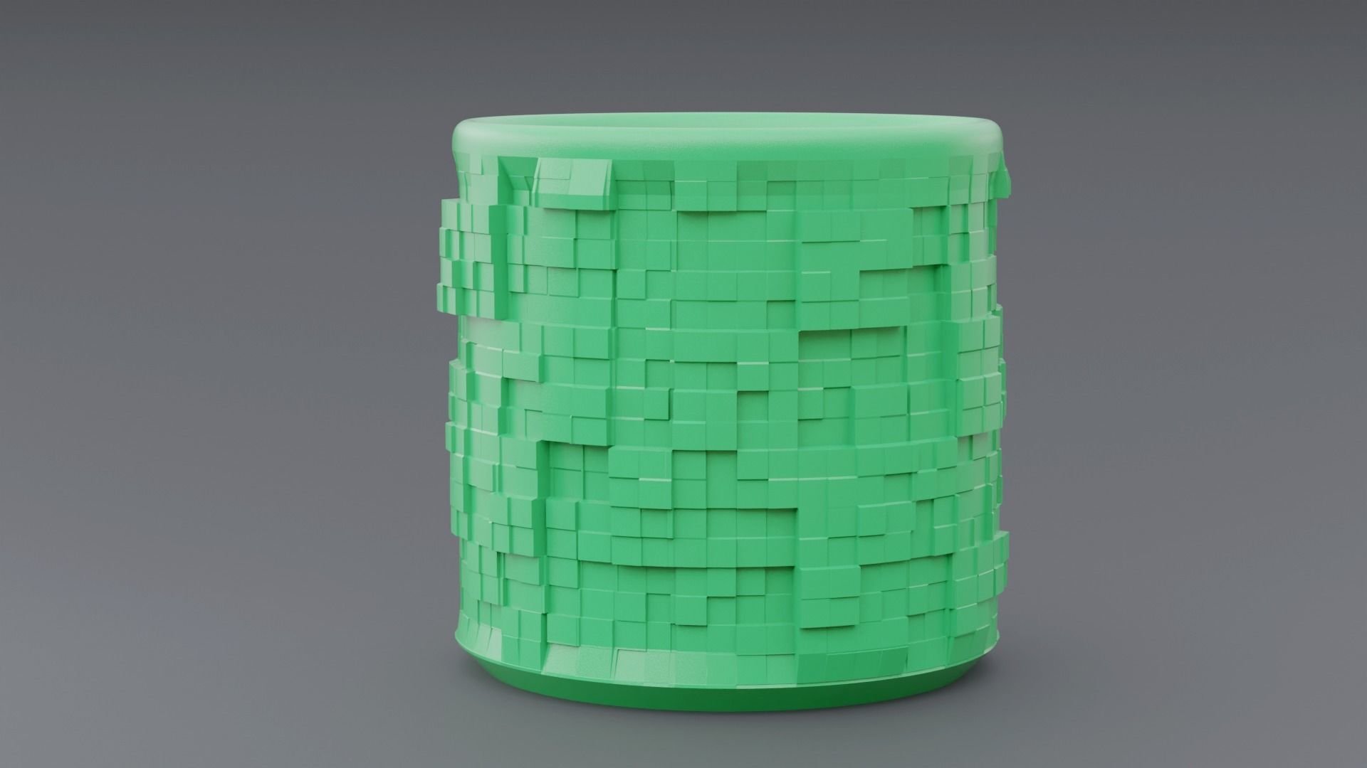 Pen Holder square pattern 3D model_3