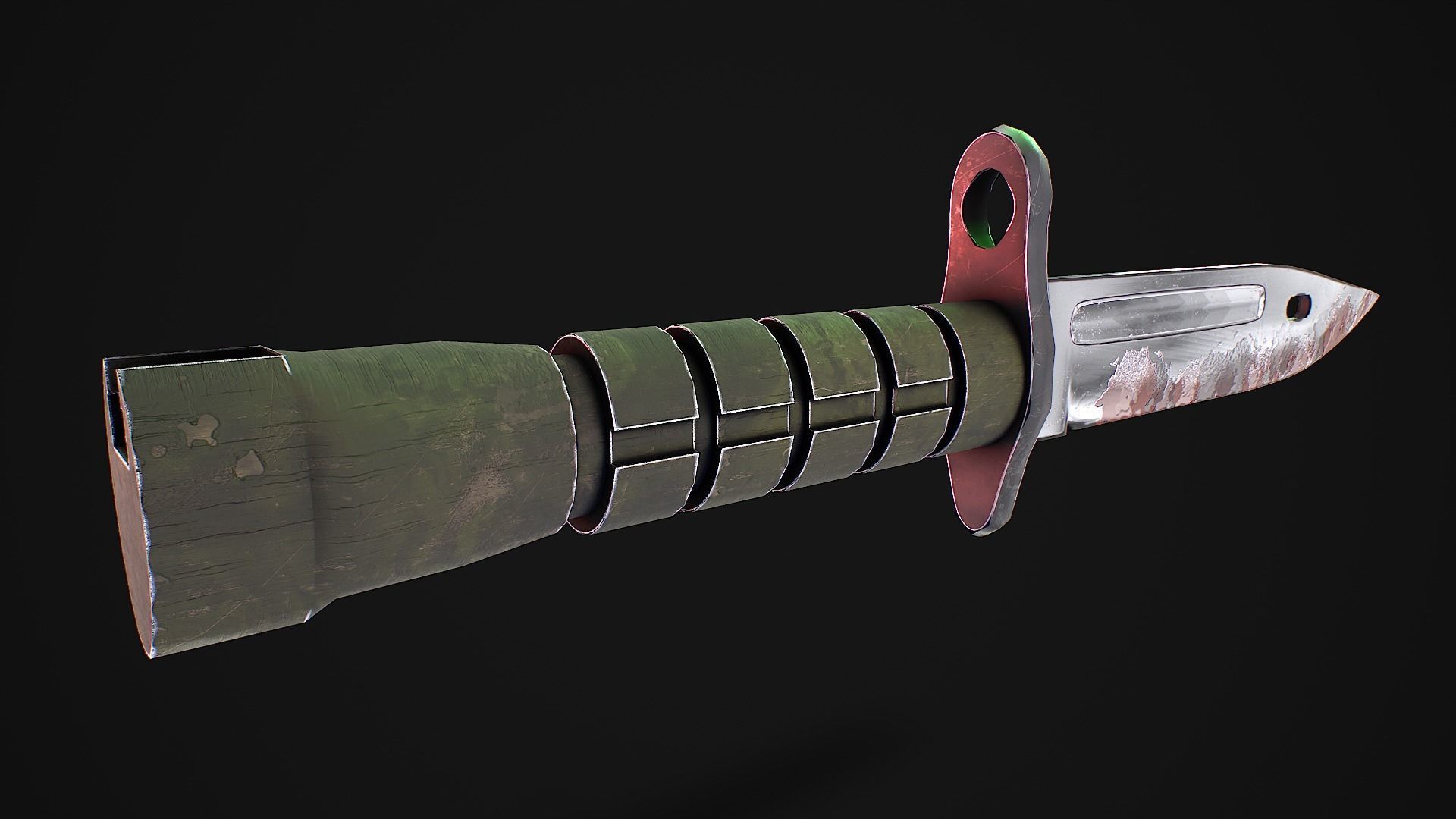 Assault rifle 3D model Low-poly 3D model_7