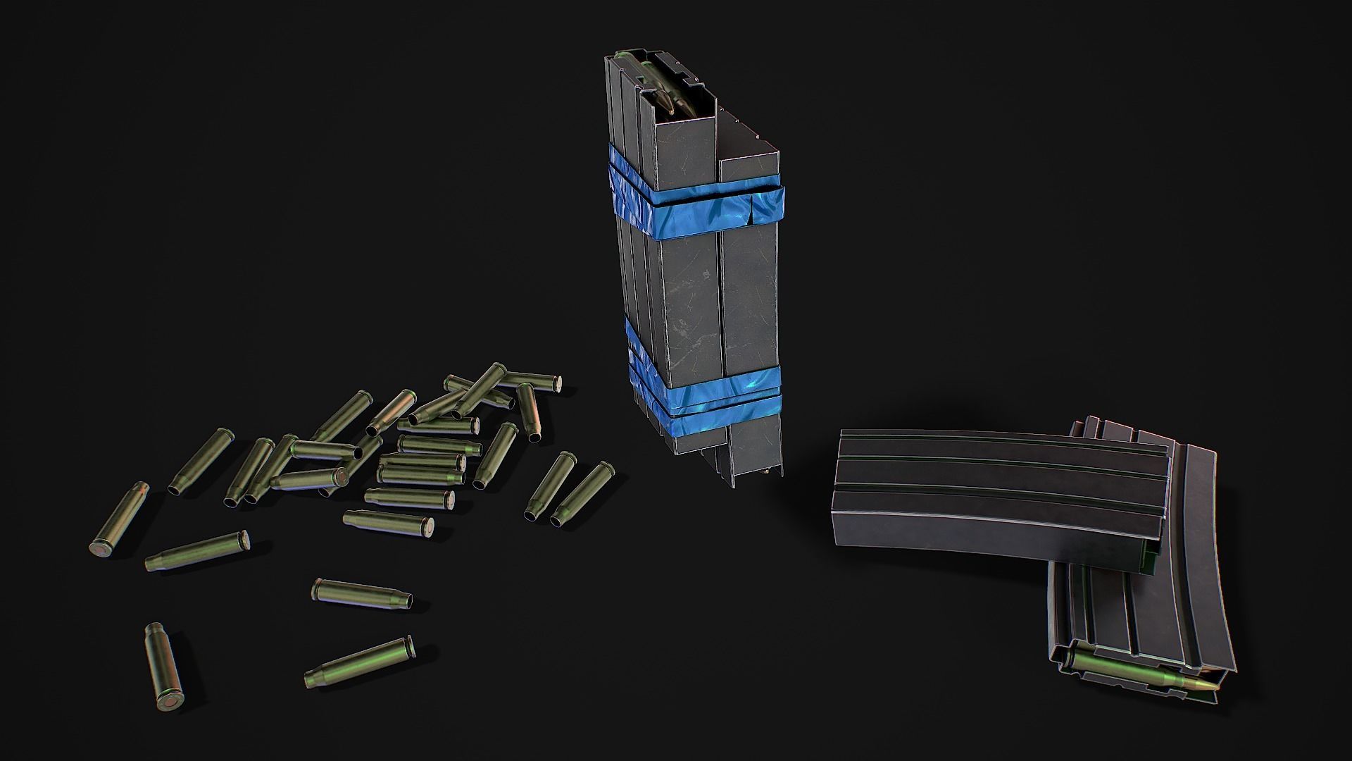 Assault rifle 3D model Low-poly 3D model_11