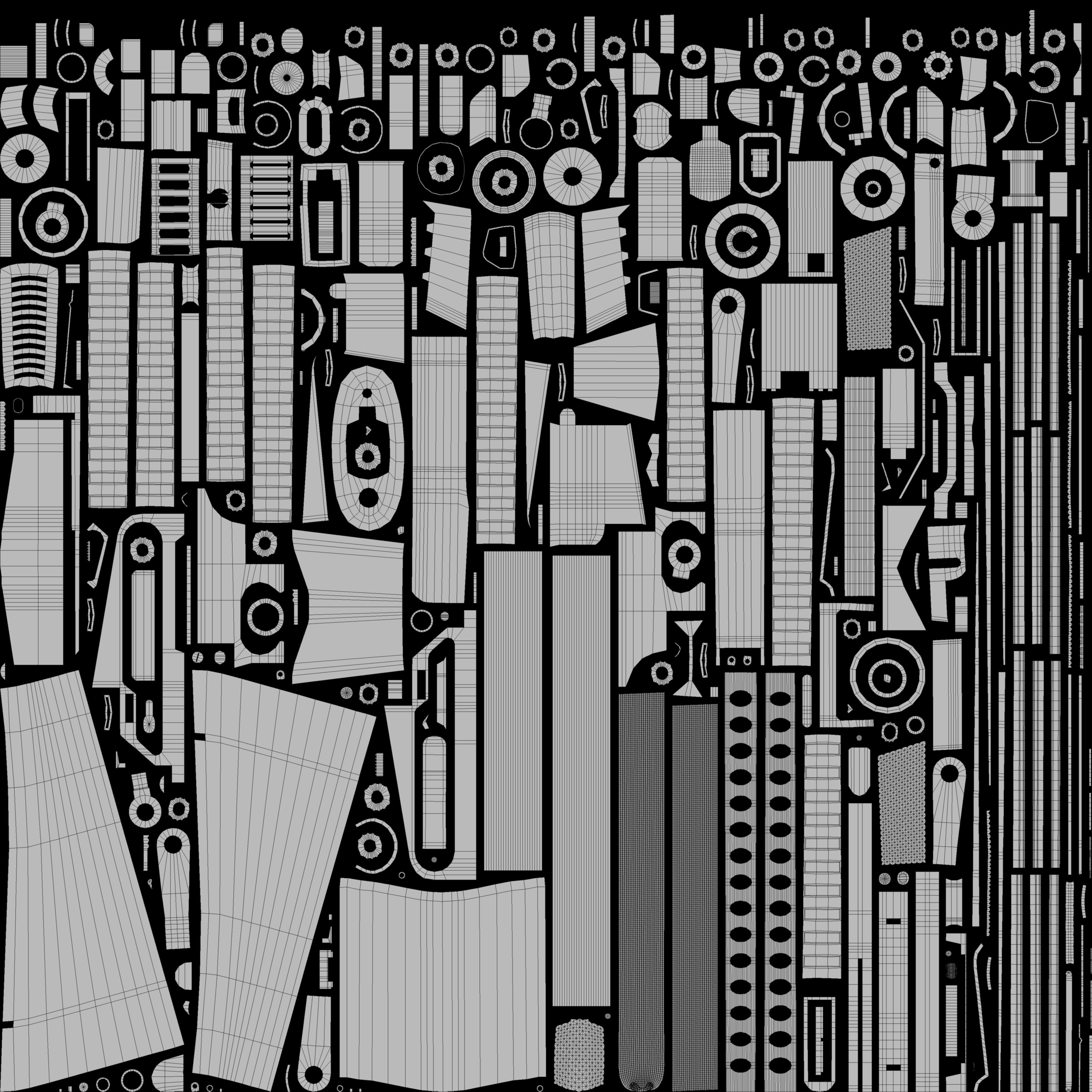 Assault rifle 3D model Low-poly 3D model_13