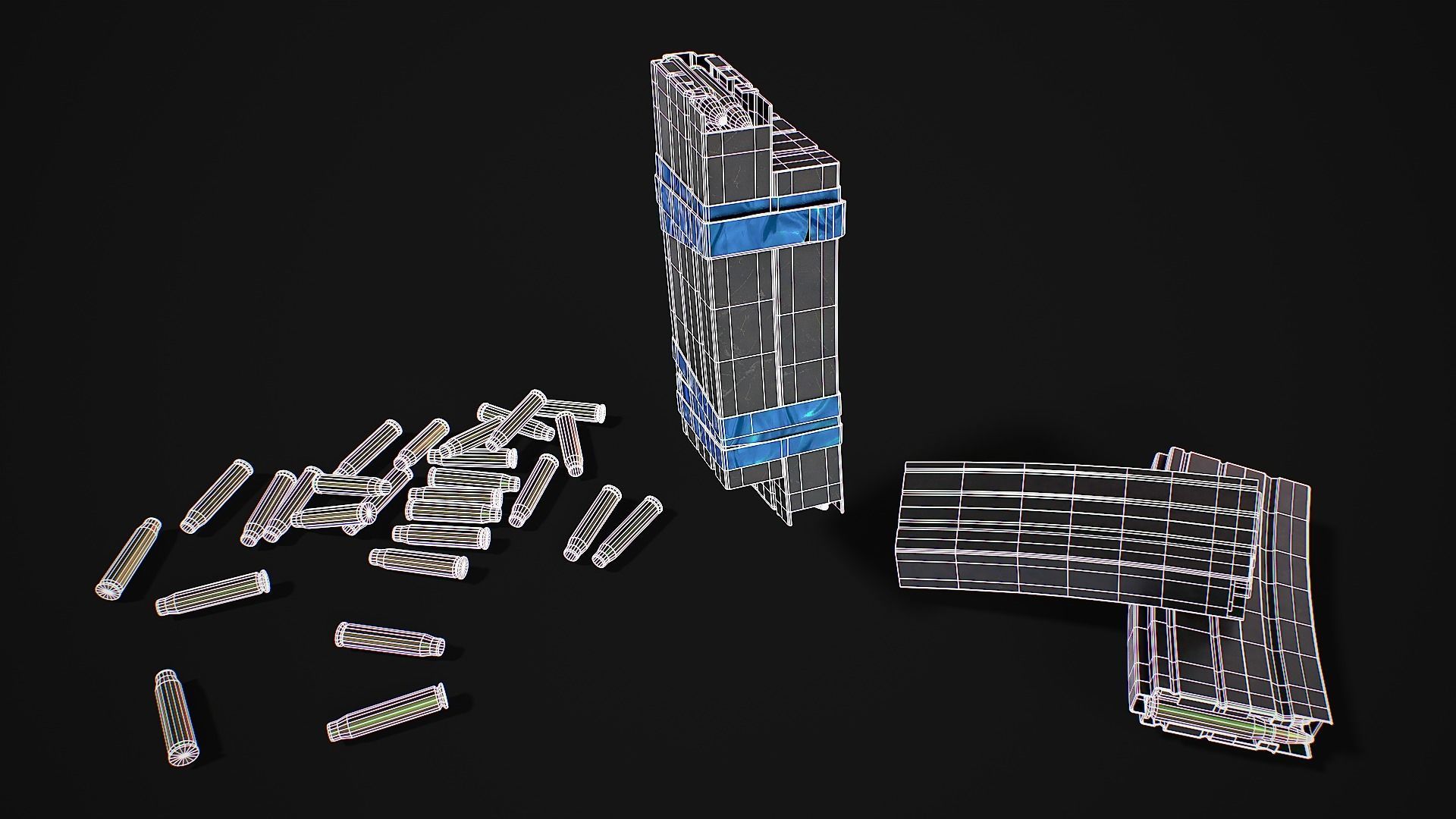 Assault rifle 3D model Low-poly 3D model_12