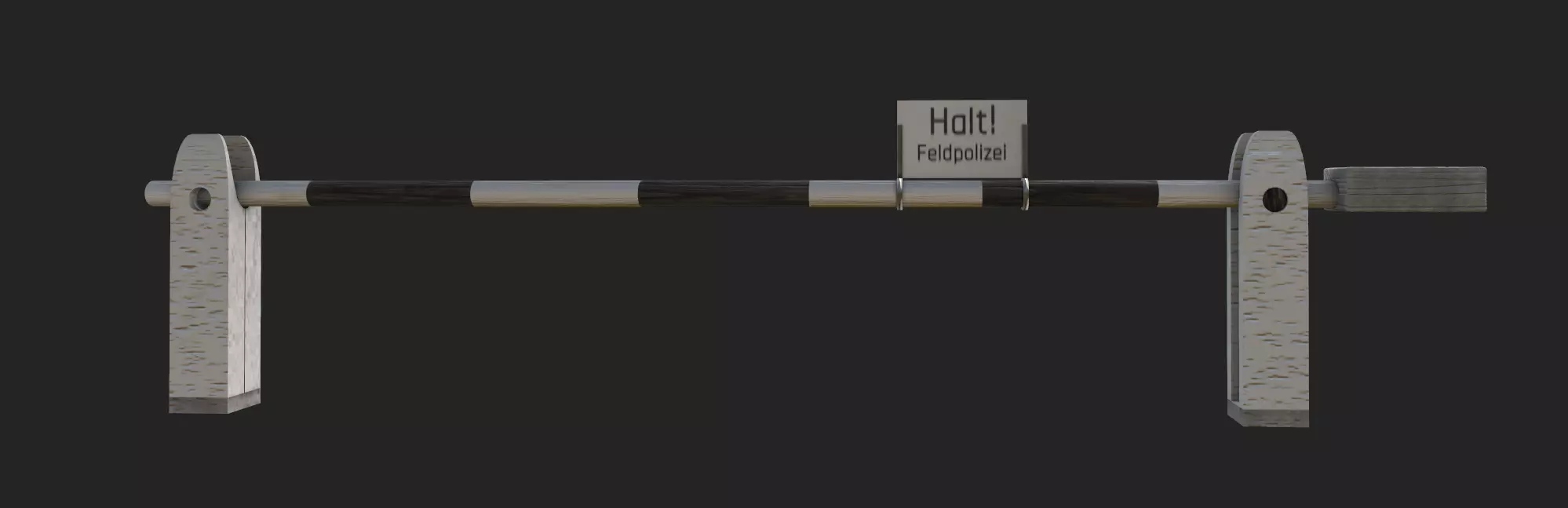 WW2 German Checkpoint Bargate Low-poly 3D model_0