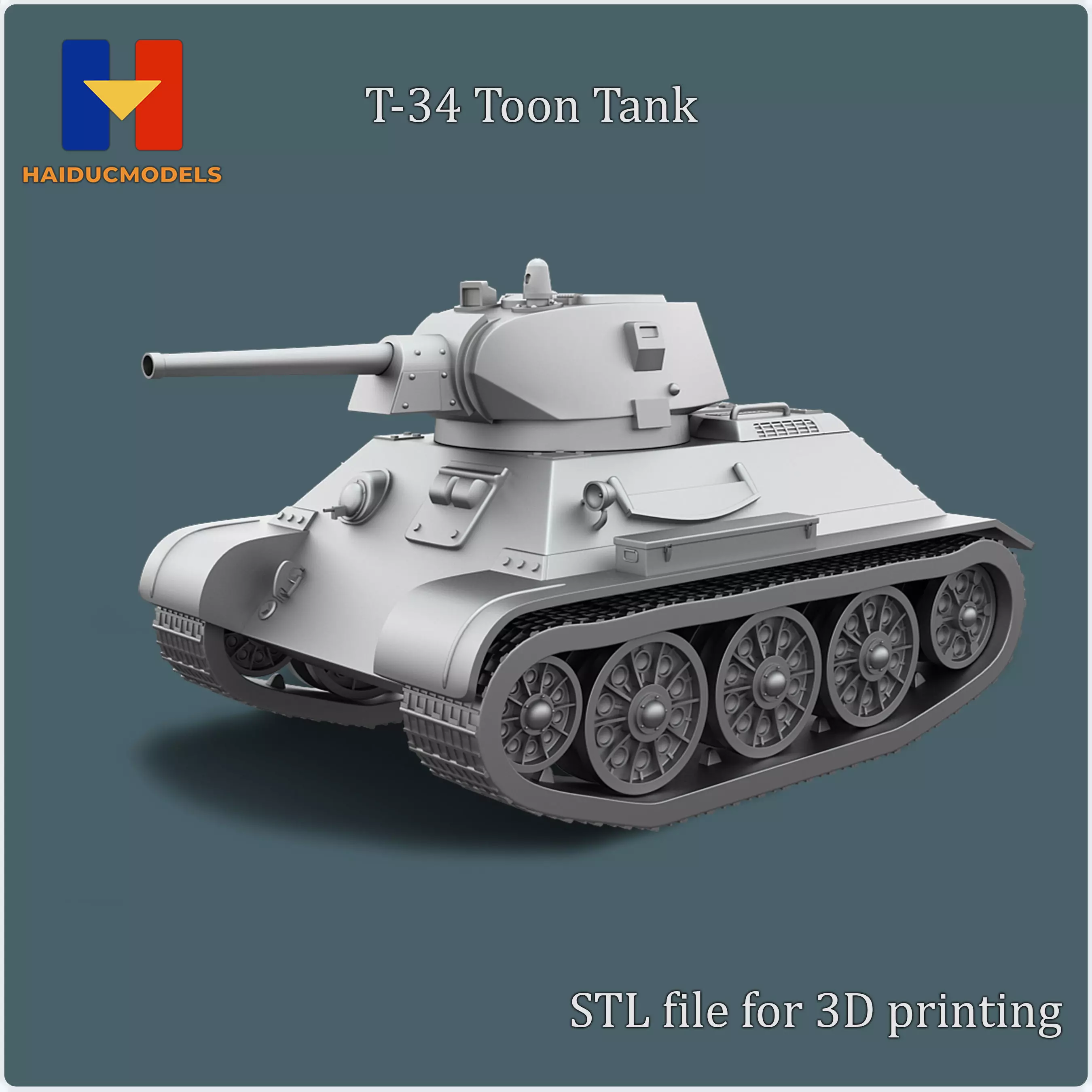 T-34 Toon Tank  3D print model STL 3D print model_0