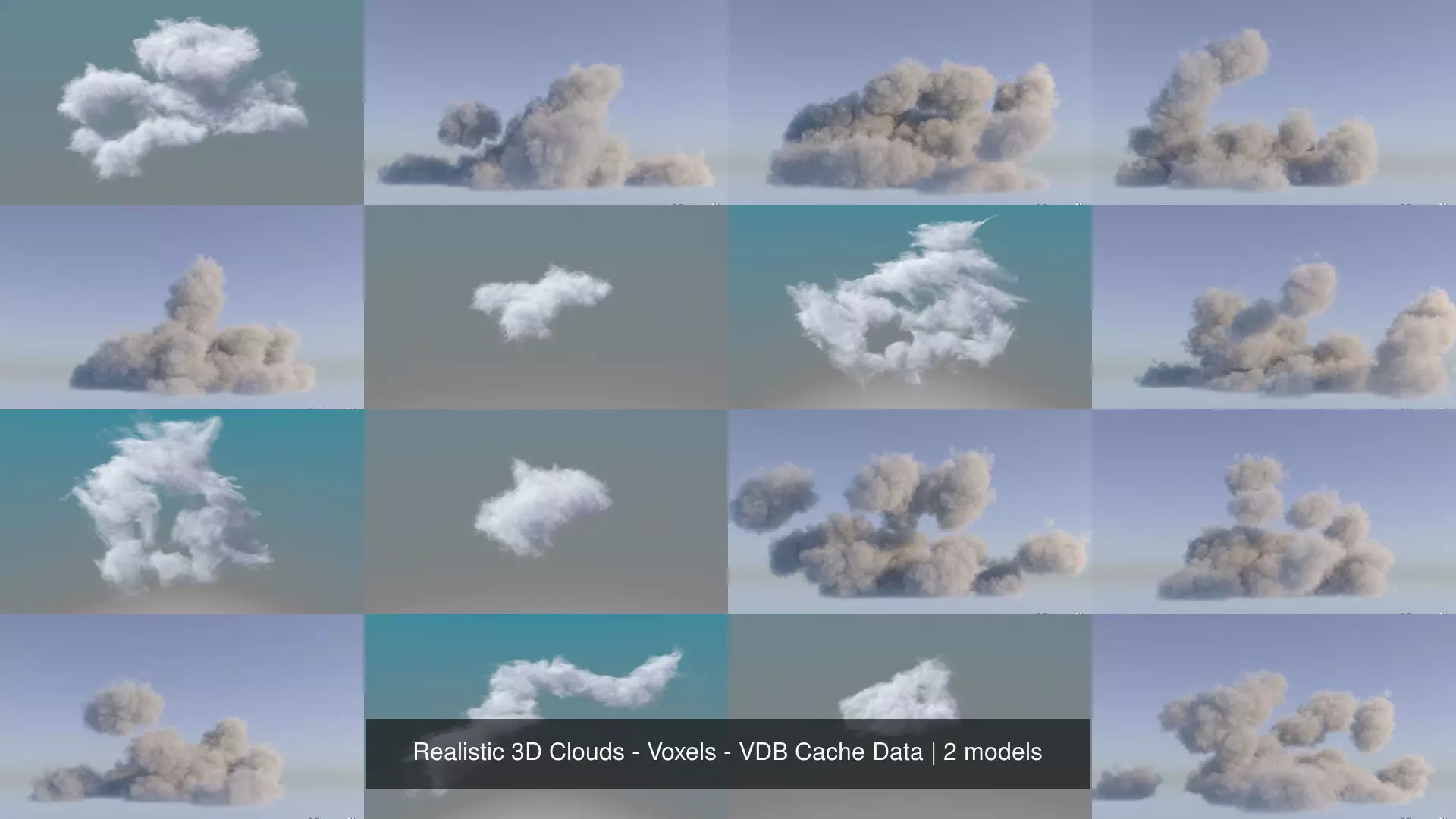 Realistic 3D Clouds - Voxels - VDB Cache Data 3D Model Collection_0