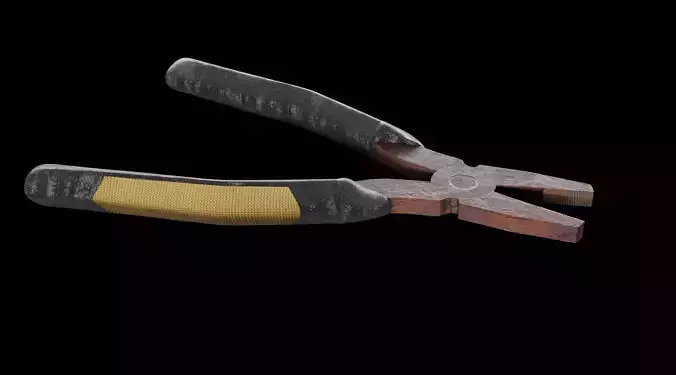 rusty pliers Low-poly 3D model