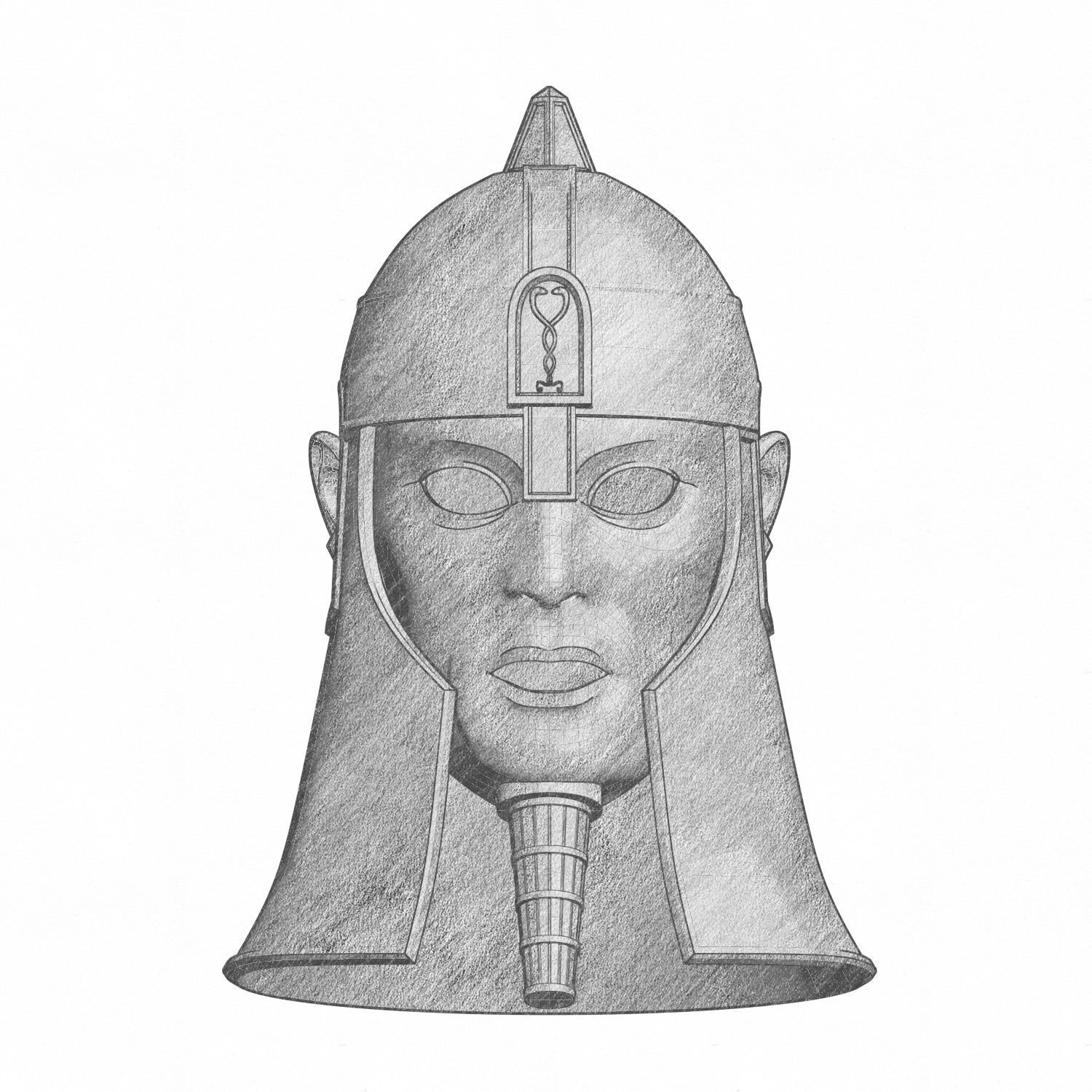 Ancient Mesopotamia Fantasy Helmet 3D Print Ready 3D print model_14