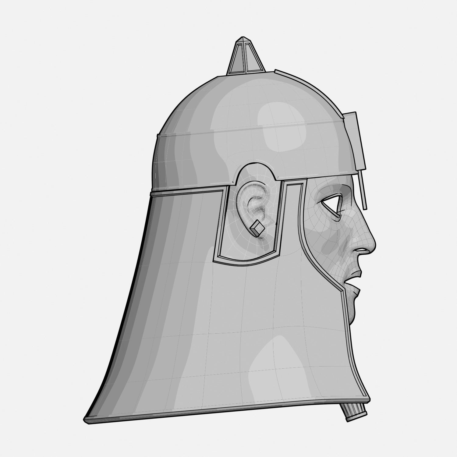 Ancient Mesopotamia Fantasy Helmet 3D Print Ready 3D print model_16