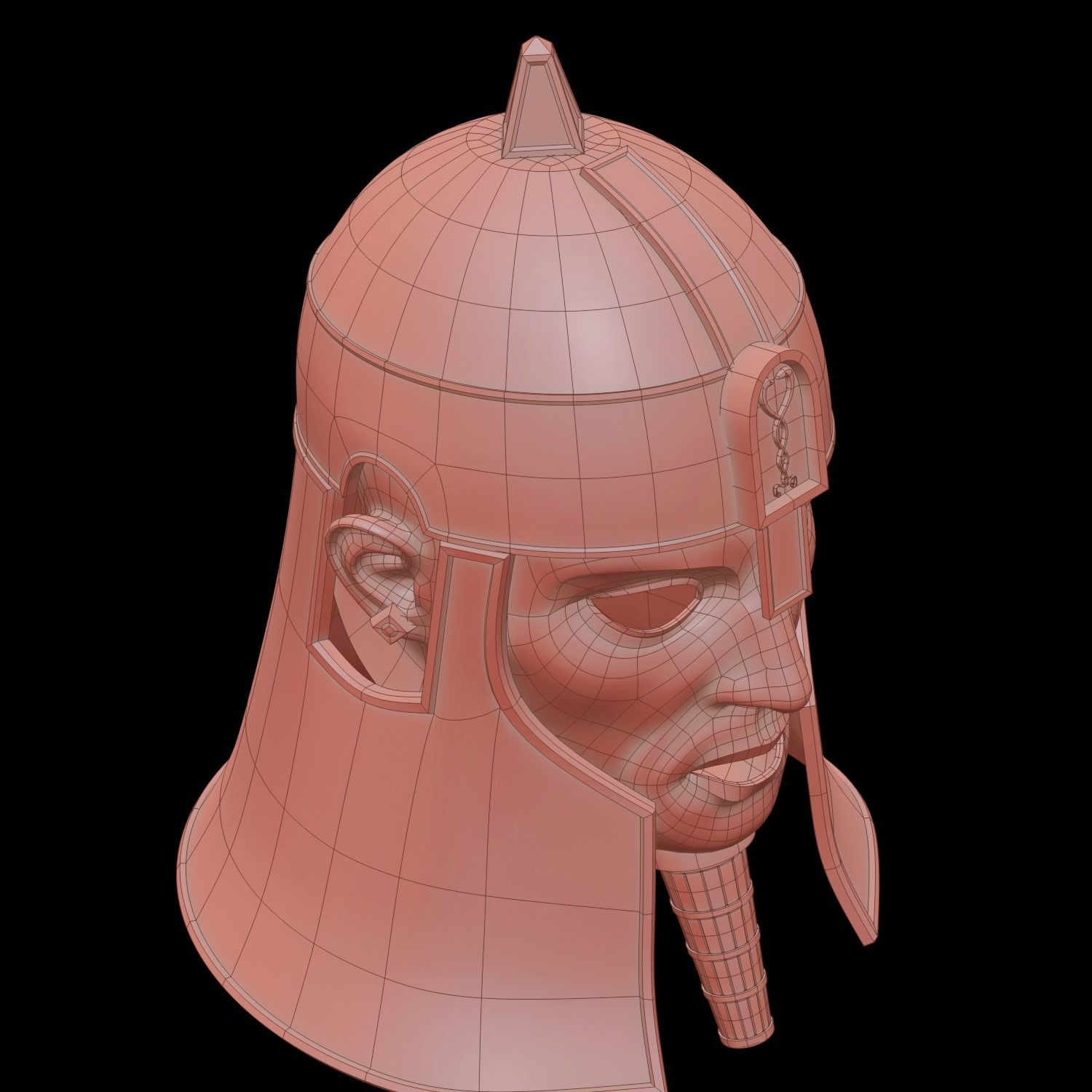 Ancient Mesopotamia Fantasy Helmet 3D Print Ready 3D print model_25