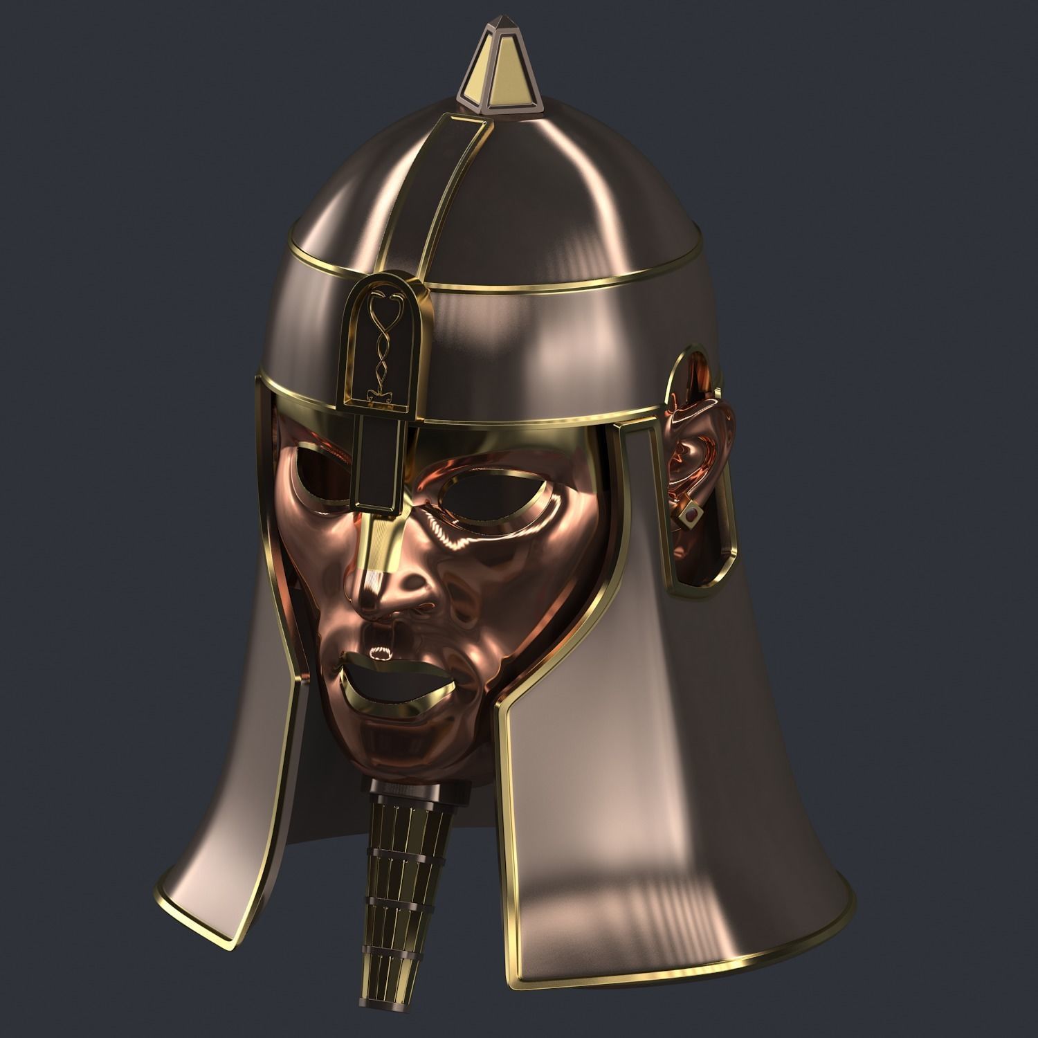 Ancient Mesopotamia Fantasy Helmet 3D Print Ready 3D print model_5