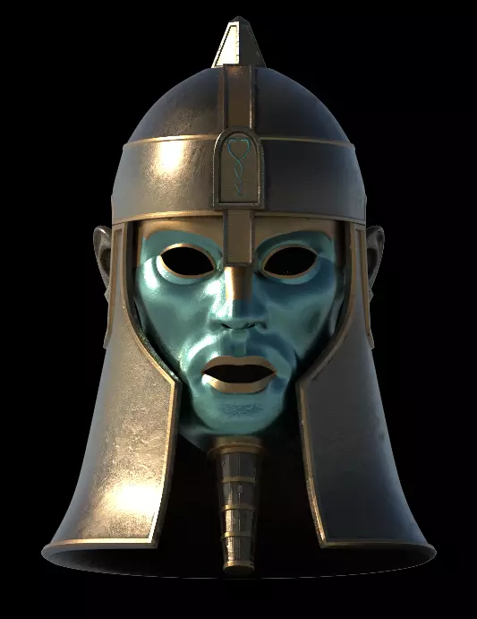 Ancient Mesopotamia Fantasy Helmet 3D Print Ready 3D print model_0