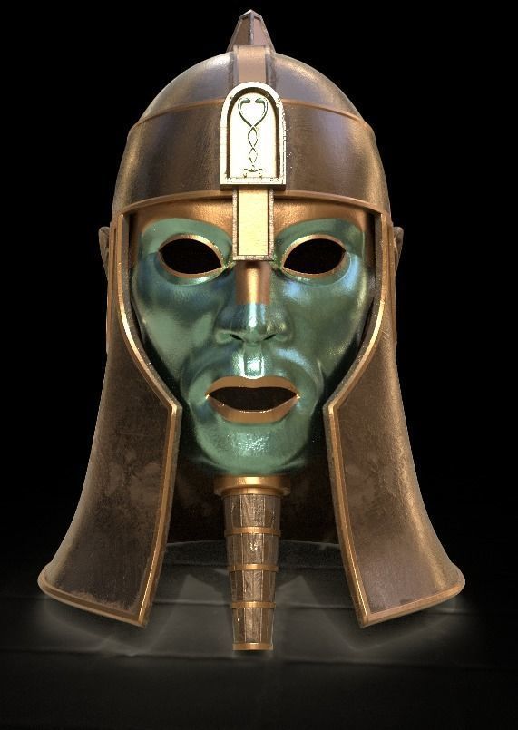 Ancient Mesopotamia Fantasy Helmet 3D Print Ready 3D print model_2