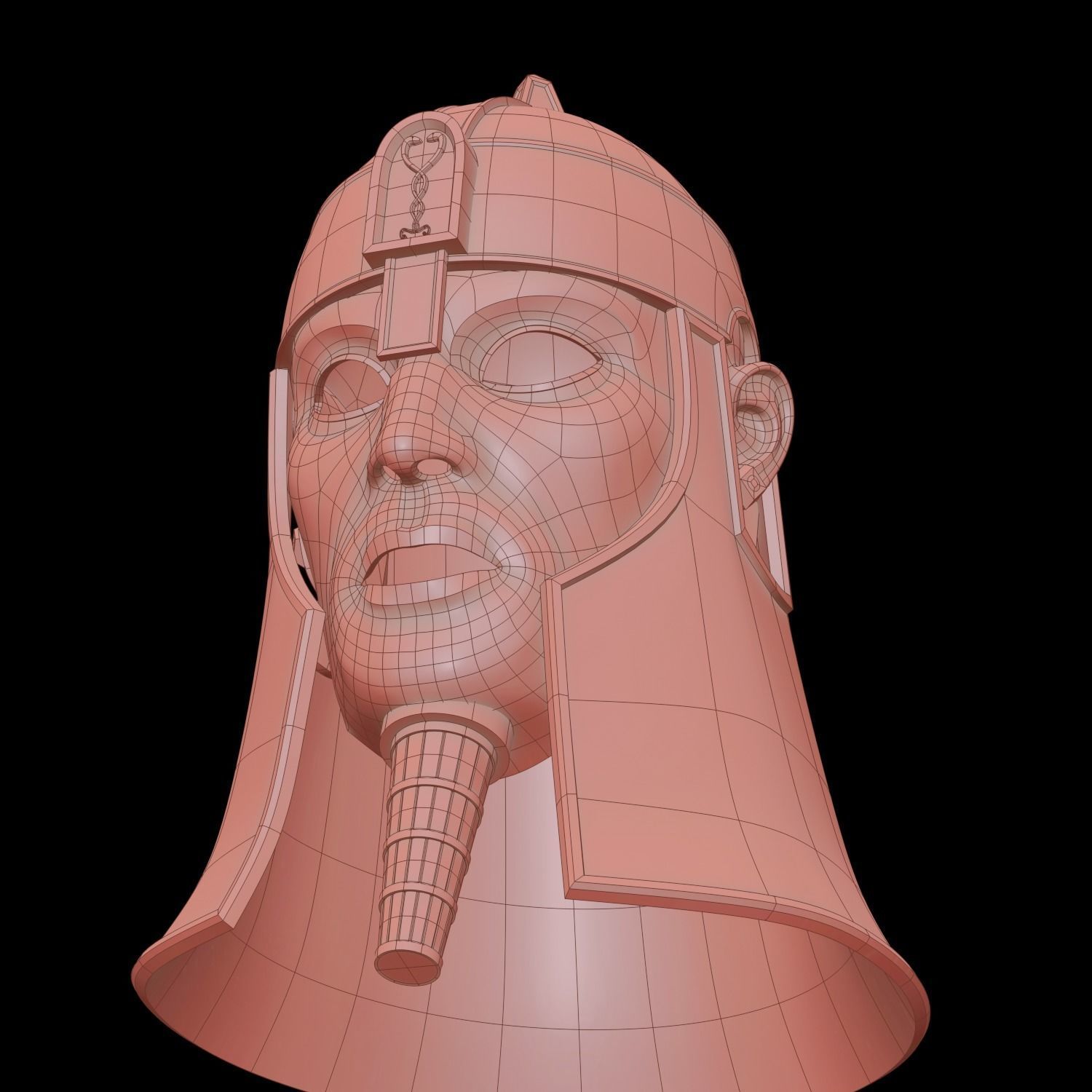 Ancient Mesopotamia Fantasy Helmet 3D Print Ready 3D print model_23
