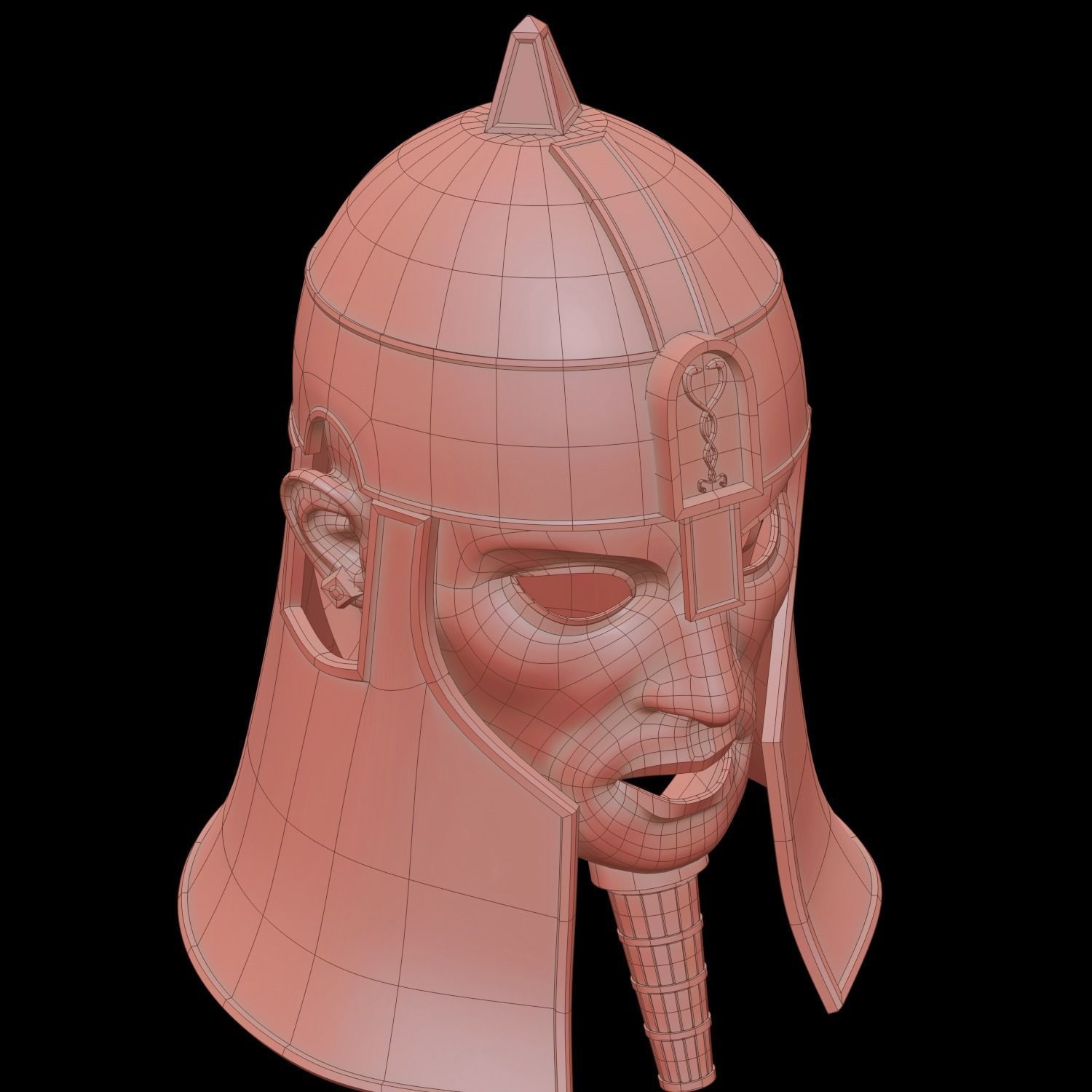 Ancient Mesopotamia Fantasy Helmet 3D Print Ready 3D print model_24