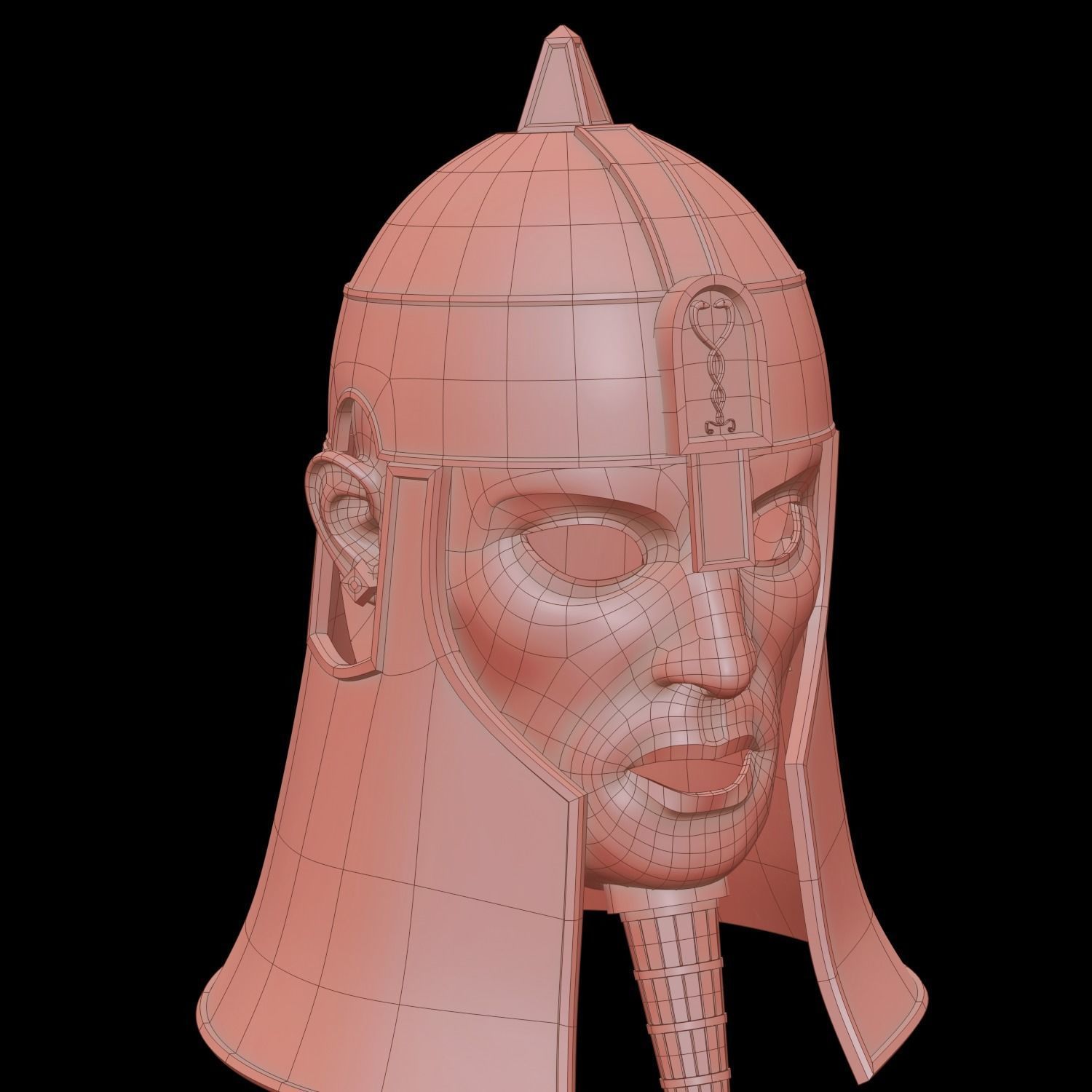 Ancient Mesopotamia Fantasy Helmet 3D Print Ready 3D print model_21