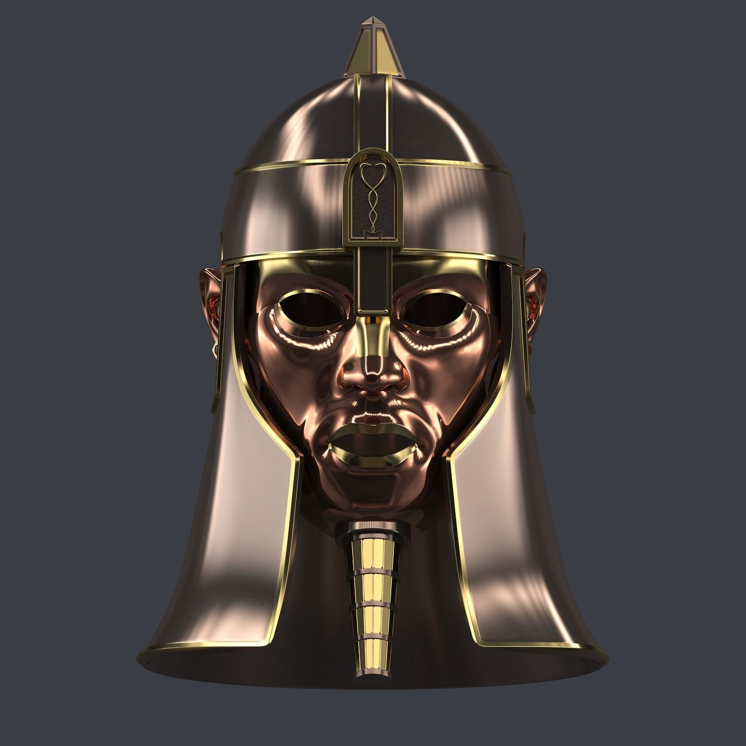 Ancient Mesopotamia Fantasy Helmet 3D Print Ready 3D print model_3