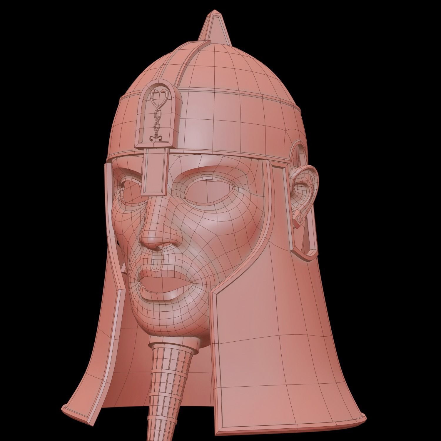 Ancient Mesopotamia Fantasy Helmet 3D Print Ready 3D print model_22
