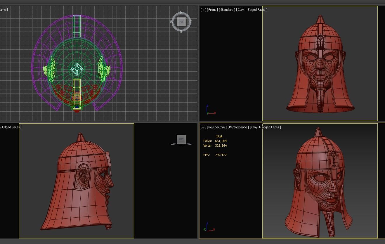 Ancient Mesopotamia Fantasy Helmet 3D Print Ready 3D print model_34