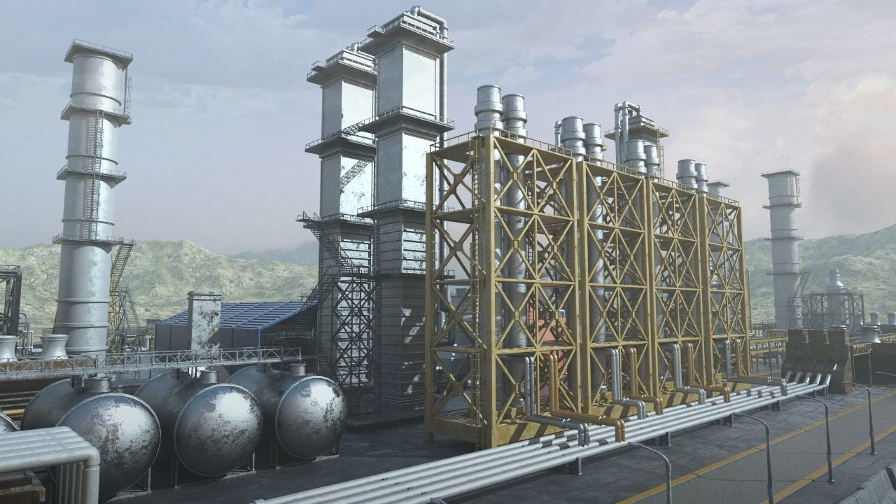 oil factory 3D model_2