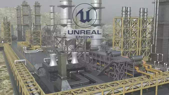 oil factory 3D model
