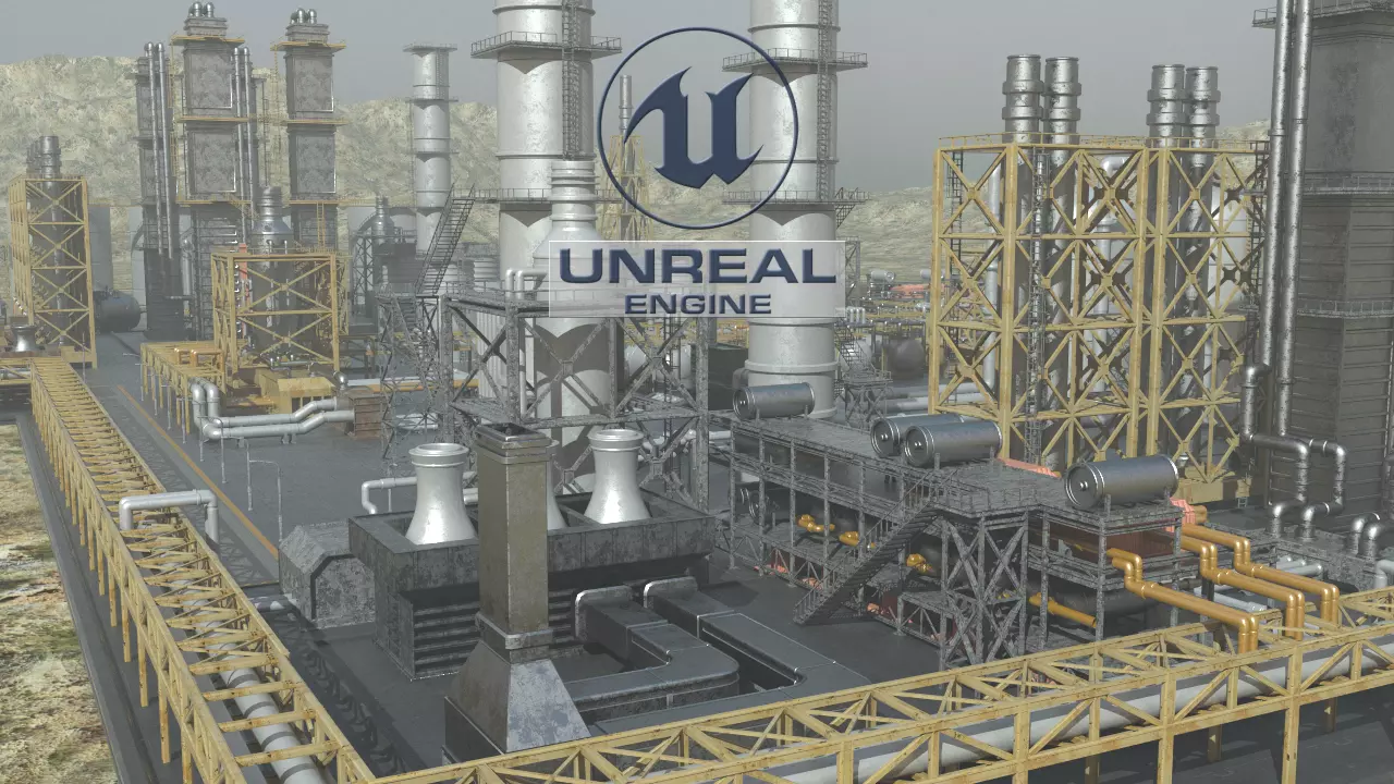 oil factory 3D model_0