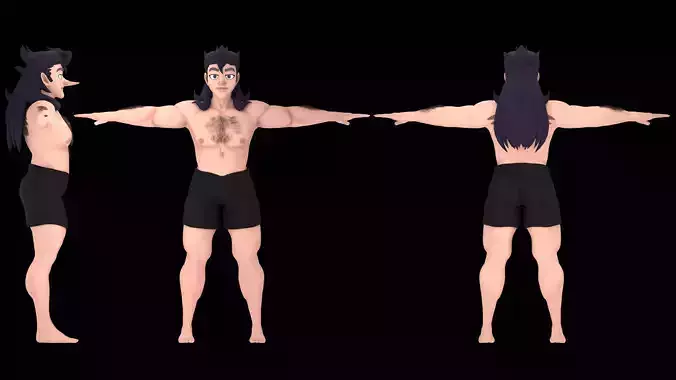 Muscular Noseph 3D Character Model For Animation