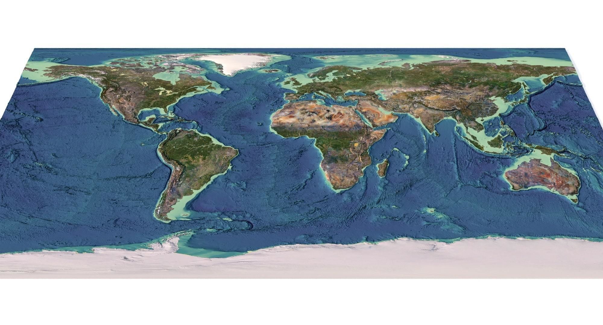 World Map with Detailed Relief and Ocean Floor 3D model_9