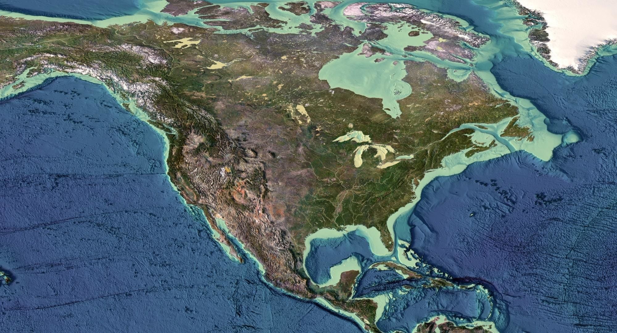 World Map with Detailed Relief and Ocean Floor 3D model_5