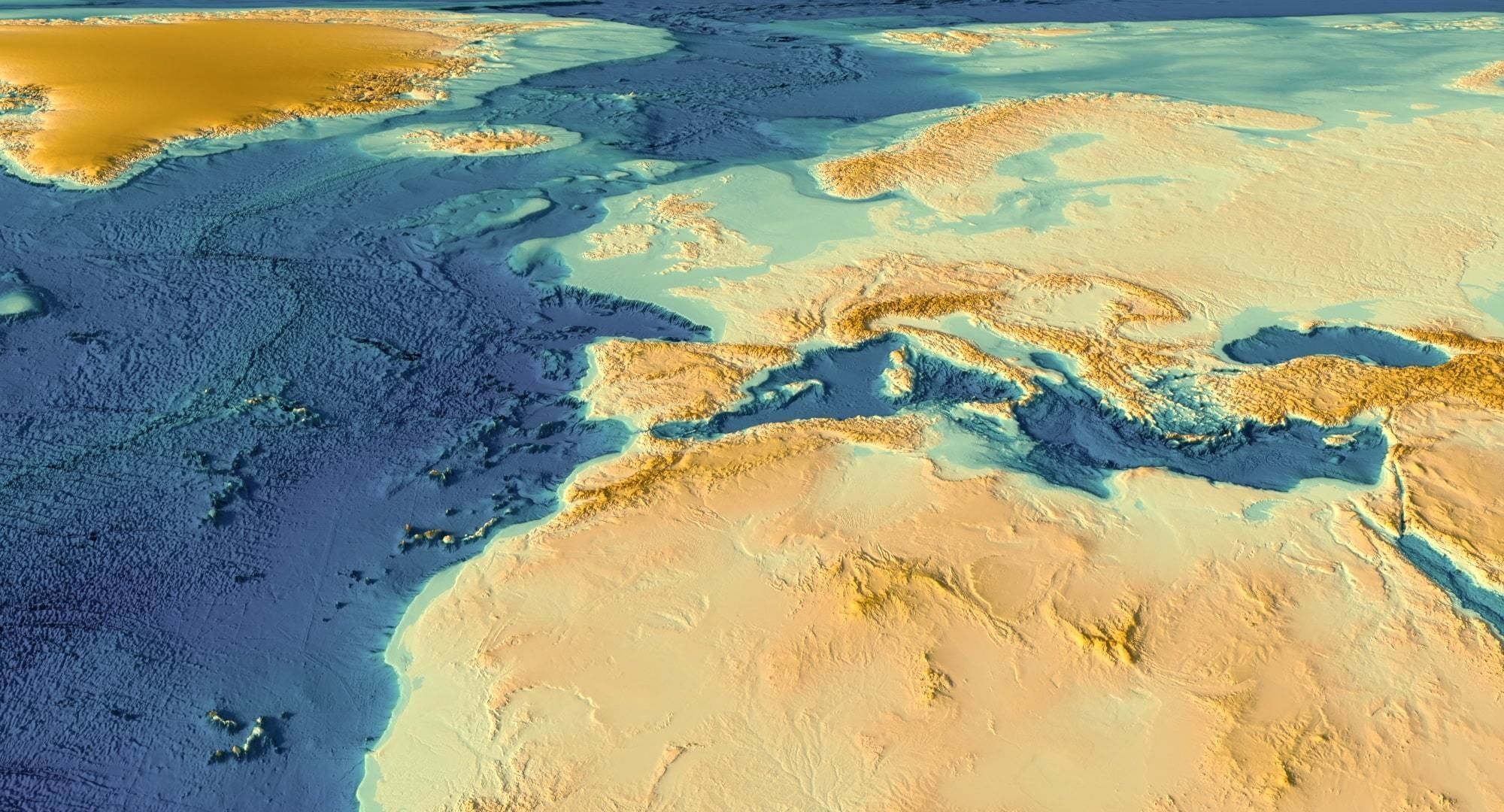 World Map with Detailed Relief and Ocean Floor 3D model_12