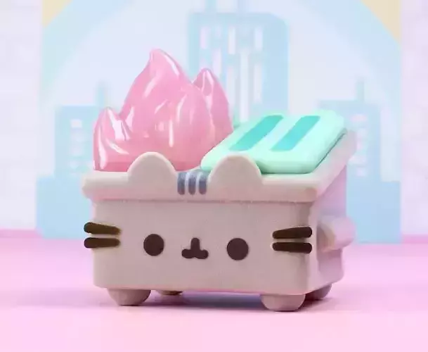 The Pusheen x Dumpster Fire Fan Art Toy 3D print model