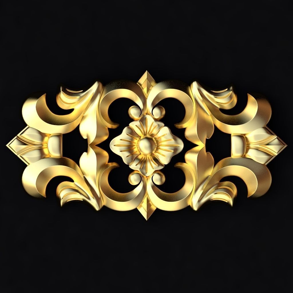 Central decor ornament for furniture 3D model_1