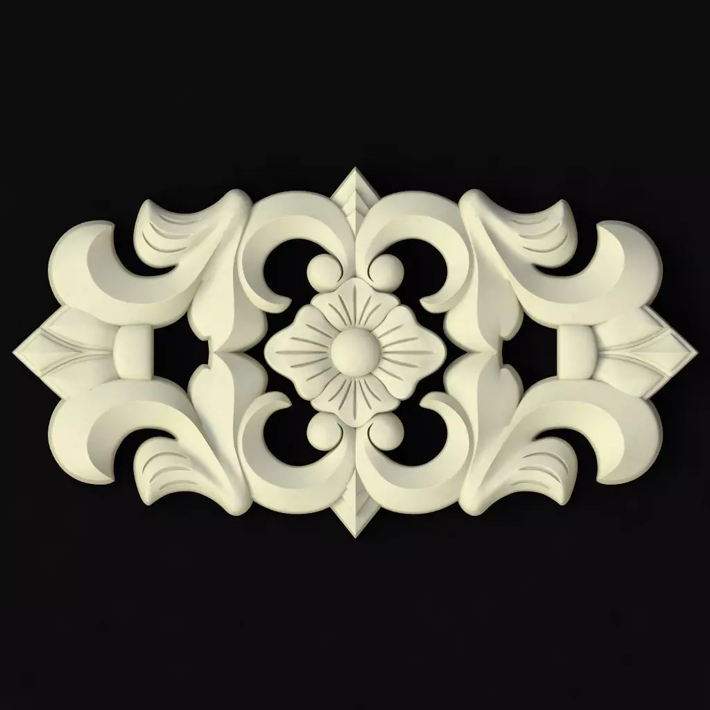 Central decor ornament for furniture 3D model_0
