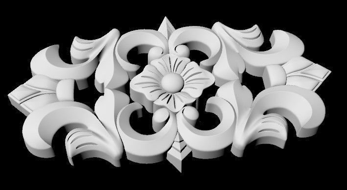 Central decor ornament for furniture 3D model_2