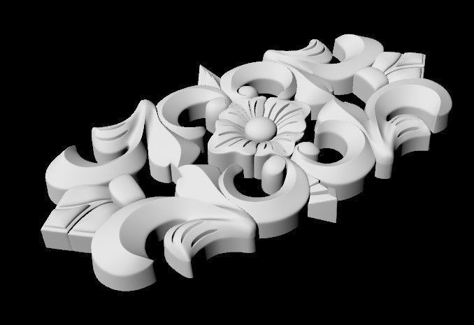 Central decor ornament for furniture 3D model_3