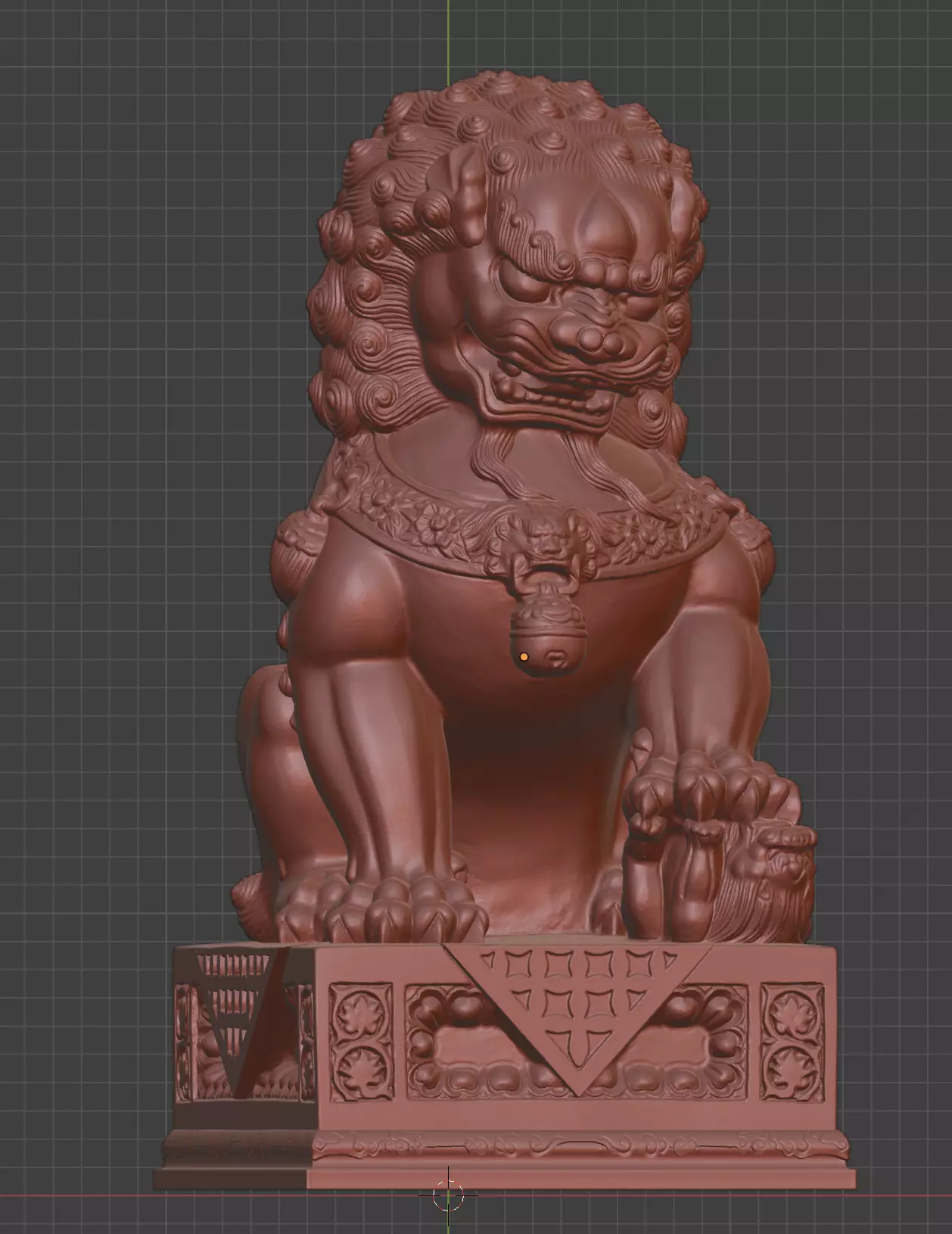 Stone lions gather ancient Chinese animal guarding the gate 3D print model_9