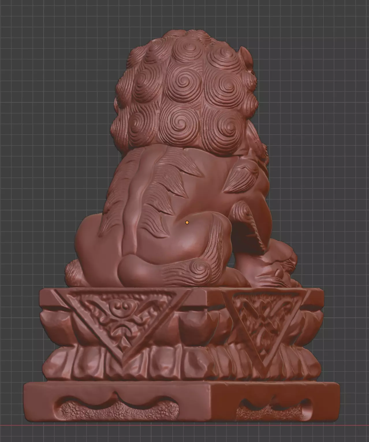 Stone lions gather ancient Chinese animal guarding the gate 3D print model_8