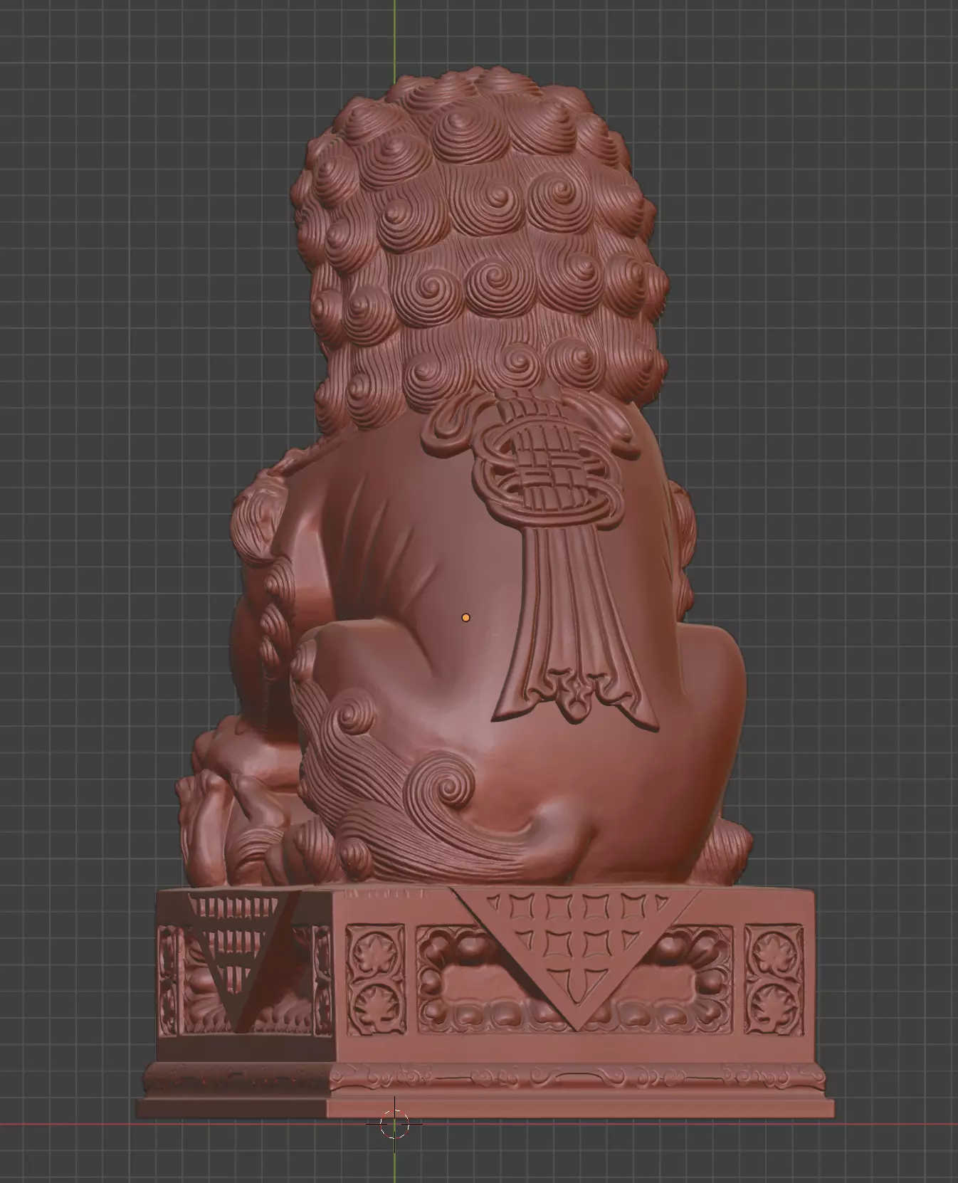 Stone lions gather ancient Chinese animal guarding the gate 3D print model_10