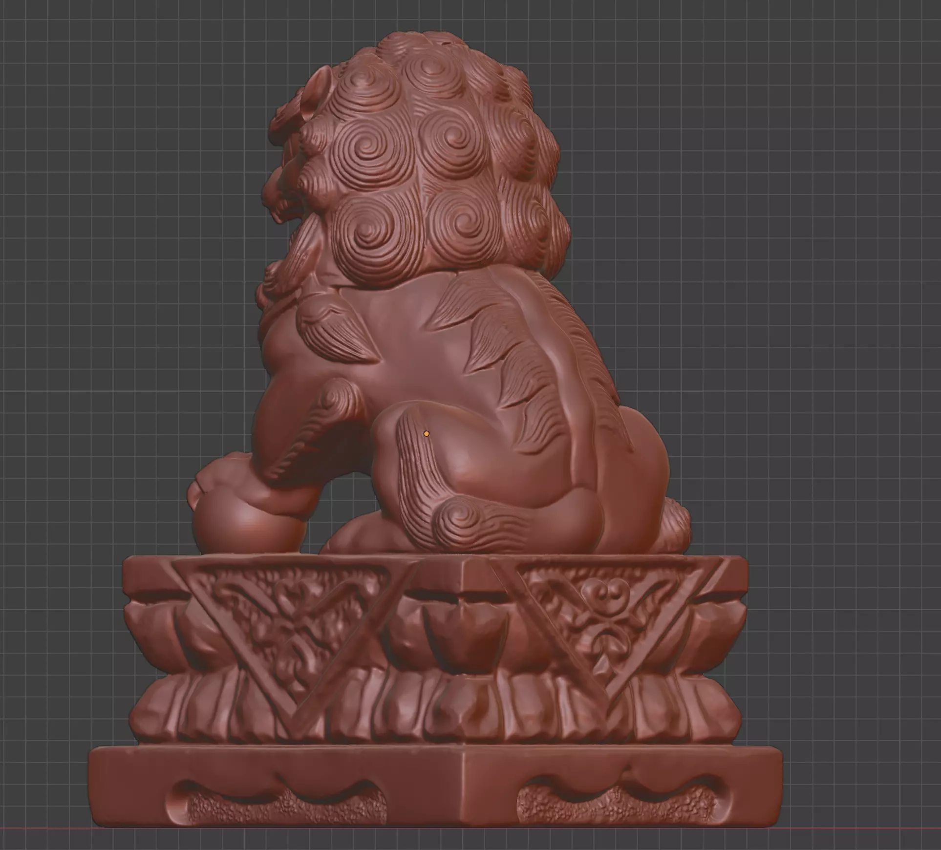 Stone lions gather ancient Chinese animal guarding the gate 3D print model_6