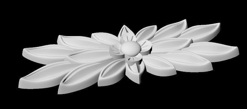 Central decor ornament for furniture 3D model_3